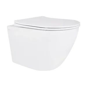 Унитаз подвесной Qtap Robin New безободковый с сиденьем Soft-close QT13332381АSW