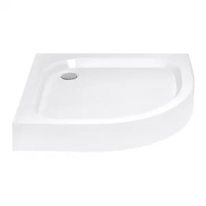 Душовий піддон Lidz Kapielka ST90×90×14 мм акриловий білий, низький напівкруглий зі зливом 52 мм (LKAST909014R)