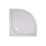 Душовий піддон Lidz KAPIELKA ST80×80×14 мм акриловий білий, низький, напівкруглий, зі зливом 52 мм (LKAST808014R)