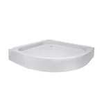 Душовий піддон Lidz KAPIELKA ST80×80×14 мм акриловий білий, низький, напівкруглий, зі зливом 52 мм (LKAST808014R)