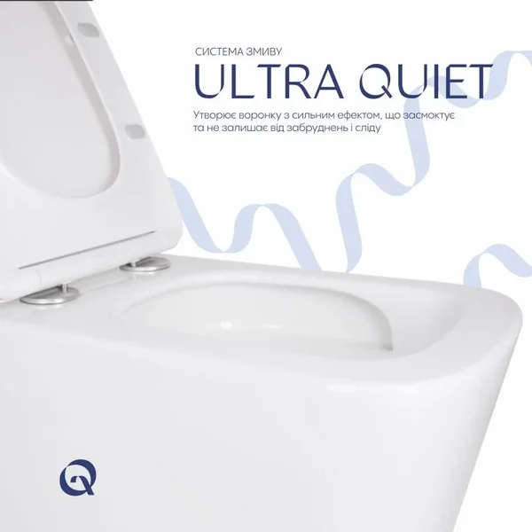 Унітаз підвісний Qtap Tern QT17332303ASW білий керамічний безобідковий із сидінням Soft-close (QT17332303ASW)