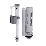 Qtap HY1(Presto)  комплект арматуры для бачка унитаза с двойной круглой кнопкой смыва 4,8 см и клапаном нижней подачи воды, 3/6L CHR