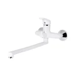 Смеситель для ванны Brinex 36W 005 пластиковый хром/белый с длинным поворотным изливом (BRIN36W005)