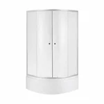 Душова кабіна Lidz SC90x90SATHIGHFR Latwa SC90×90 мм.SAT.HIGH.FR напівкругла 90x90 см, сатин, матове скло 4 мм, з високим піддоном (LLSC9090SATHIGHFR2SET)