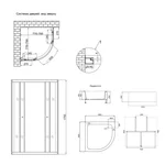 Душова кабіна Lidz SC80x80SATMIDFR Latwa SC80×80 мм.SAT.MID.FR напівкругла з середнім піддоном KAPIELKA, матове скло 4 мм, профіль сатин (LLSC8080SATMIDFR2SET)