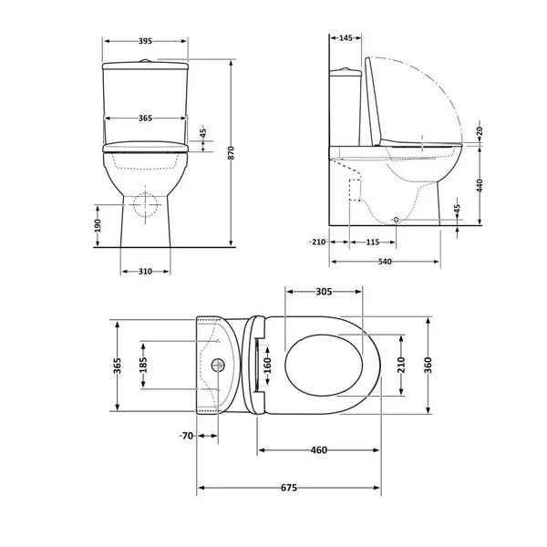 Унитаз-компакт Qtap Scorpio безободковый Ultra Quiet с сиденьем Soft-close QT14226088AW