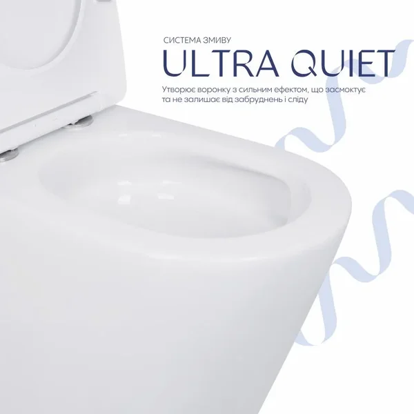 Унитаз-компакт Qtap Scorpio безободковый Ultra Quiet с сиденьем Soft-close QT14226088AW