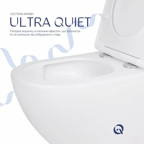 Унітаз підвісний Qtap QT07335177W Jay білий безобідковий з сидінням Soft-close та безшумним змивом Ultra Quiet (QT07335177W)