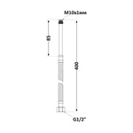 Гибкая подводка для смесителя Thermo Alliance L-40cм Forte SF380W40L силиконовая в нержавеющей оплетке 40 см с длинным штуцером М10 и гайкой 1/2