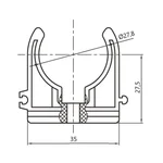 Кріплення для труб Thermo Alliance PPR 25 сіре одинарне (SD00050996)