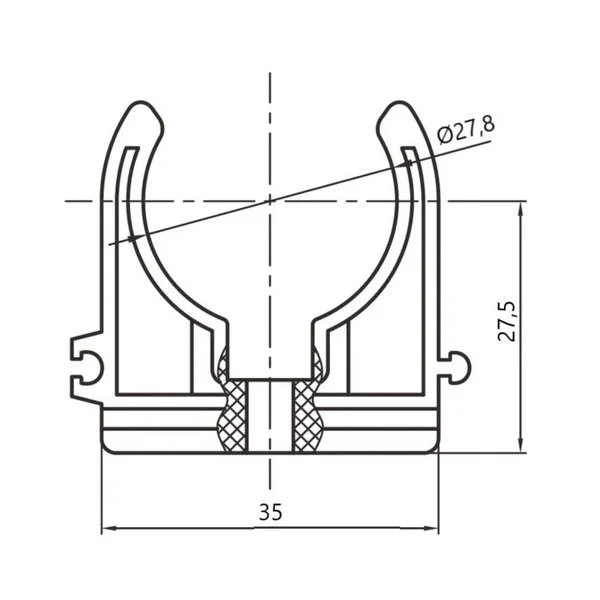 Кріплення для труб Thermo Alliance PPR 25 сіре одинарне (SD00050996)