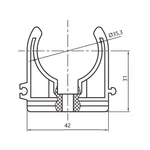 Кріплення для труб Thermo Alliance PPR 32 одинарне сіре (K032)