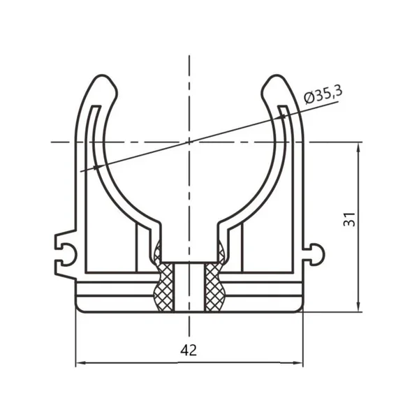 Кріплення для труб Thermo Alliance PPR 32 одинарне сіре (K032)