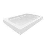 Душовий піддон Lidz KAPIELKA ST120×80×14 мм акриловий білий, низький прямокутний, з діаметром зливу 52 мм (LKAST1208014)