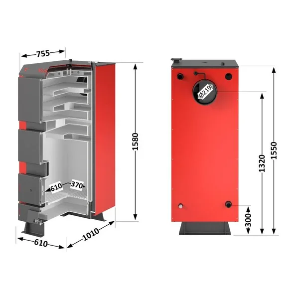 Котел твердотопливный стальной Thermo Alliance Vulcan V 4.0 SF 40