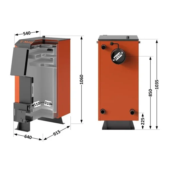 Твердотопливный котел Thermo Alliance Magnum V 4.0 SF 20 стальной, 20 кВт (SF20V40)