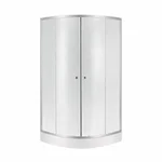 Душова кабіна Lidz SC90x90SATLOWFR Latwa SC90×90 мм.SAT.LOW.FR напівкругла сатинова з матовим склом 4 мм та низьким піддоном KAPIELKA (LLASC9090SLFSET)