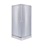 Душова кабіна з низьким піддоном Lidz SC80x80SATLOWGR Wawel SC80×80 мм.SAT.LOW.GR, квадратна, сатиновий профіль, тоноване скло 4 мм (LWASC8080SLGSET)