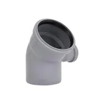 Коліно каналізаційне TA Sewage 110/110/4550/90 2P 110/110/45+50/90 праве поліпропіленове сіре (Ew2P®_110/110/45+50/90)