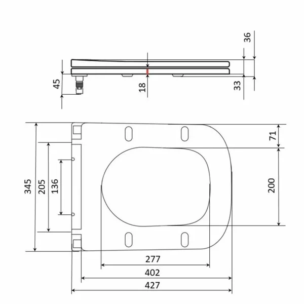 Сиденье для унитаза Qtap Tern 420х340х35 мм, Matt Black, с микролифтом, Slim Duroplast, Quick Release QT99HY2322MB