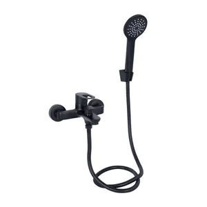 Змішувач для ванни Lidz Latwa 006 чорний з душовим гарнітуром (LDLAT006BLA45419)