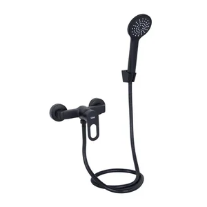 Смеситель для душа Lidz Latwa 010 черный матовый с душевым гарнитуром (LDLAT010BLA45421)