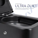 Унітаз підвісний Qtap Gemini QT2533076EUQMB керамічний чорний матовий безобідковий з сидінням Soft-close (QT2533076EUQMB)