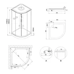 Душовий бокс Lidz SBM90x90SATLOWGR Tani SBM90×90 мм.SAT.LOW.GR сатиновий з тонованим склом 4 мм та низьким піддоном (LTSBM9090SATLOWGR)