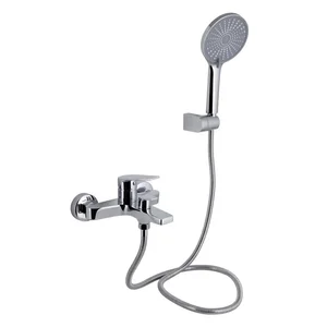 Смеситель для ванны Qtap Stenava New 259 латунный хромированный с душевым гарнитуром (QTSTE259CRM45537)