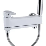 Смеситель для ванны Qtap Jay 260 латунный хром/белый с поворотным изливом и душевым гарнитуром (QTJAY260CRW45554)