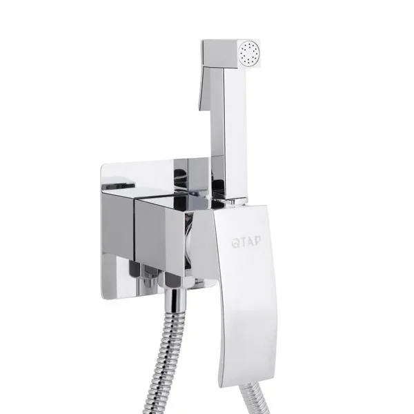 Набор для гигиенического душа Qtap Swan Cascada QTSWA262CRM45567 латунный хромированный квадратный скрытого монтажа (QTSWA262CRM45567)