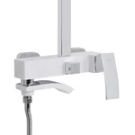 Душова система Qtap Swan Cascada QTSWA111CRW45570 латунна хром/білий з виливом на три споживачі (QTSWA111CRW45570)
