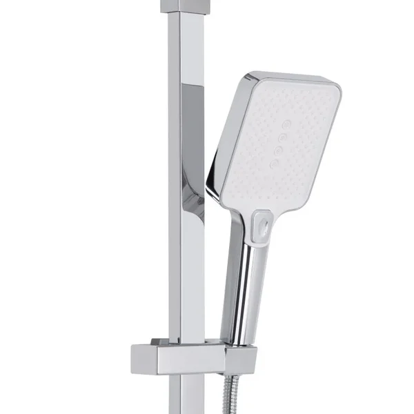 Душова система Qtap Swan Cascada QTSWA111CRW45570 латунна хром/білий з виливом на три споживачі (QTSWA111CRW45570)