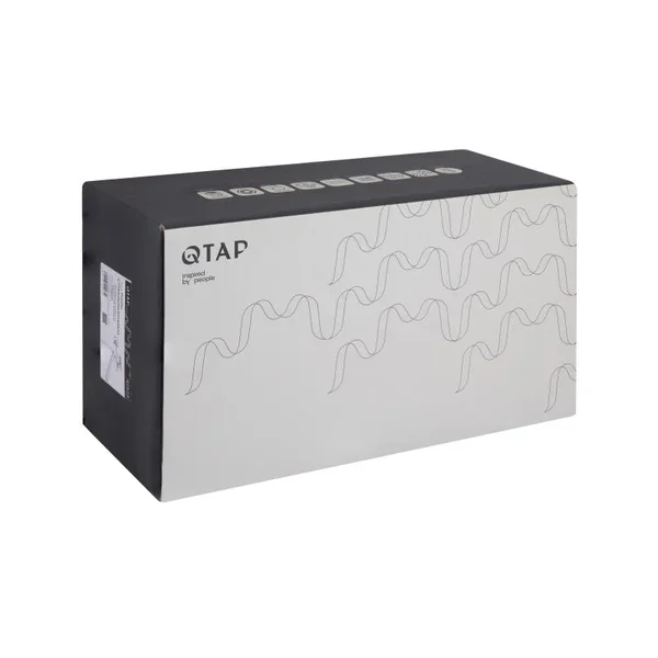 Змішувач для ванни Qtap Presto латунний хромований з довгим поворотним виливом та душовим гарнітуром (QTPRE2601CRM45573)