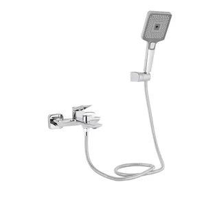 Смеситель для ванны Qtap Presto латунный хромированный с душевым гарнитуром (QTPRE259CRM45574)