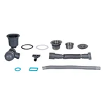 Интегрированная кухонная мойка Lidz Handmade H6350R из брашированной нержавеющей стали с правым крылом 3.0/1.0 мм (LDH6350BRUR45587)