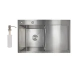 Мойка для кухни интегрированная Lidz Handmade H7849R крыло справа (LDH7849BRUR45591) Brushed Steel 3,0/1,0 мм