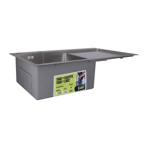 Мойка для кухни интегрированная Lidz Handmade H7849R крыло справа (LDH7849BRUR45591) Brushed Steel 3,0/1,0 мм