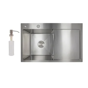 Мойка для кухни интегрированная Lidz Handmade H7849R крыло справа (LDH7849BRUR45591) Brushed Steel 3,0/1,0 мм