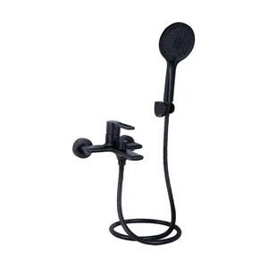 Смеситель для ванны Qtap Taurus QTTAU259BLM45662 матовый черный с душевым гарнитуром (QTTAU259BLM45662)
