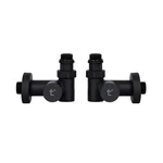 Комплект кранов для полотенцесушителя Thermo Alliance Standart SF395W15HEB латунный черный угловой 1/2 (SF395W15HEB)
