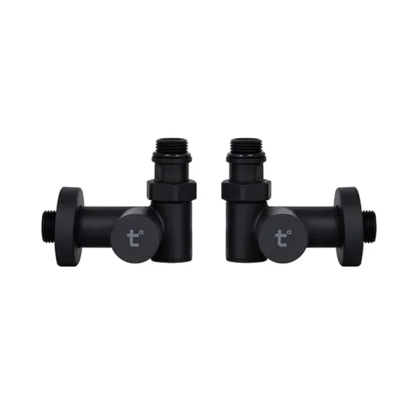 Комплект кранов для полотенцесушителя Thermo Alliance Standart SF395W15HEB латунный черный угловой 1/2 (SF395W15HEB)