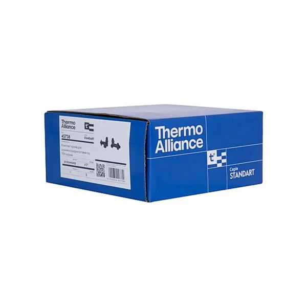 Комплект кранов для полотенцесушителя Thermo Alliance Standart SF395W15HEB латунный черный угловой 1/2 (SF395W15HEB)