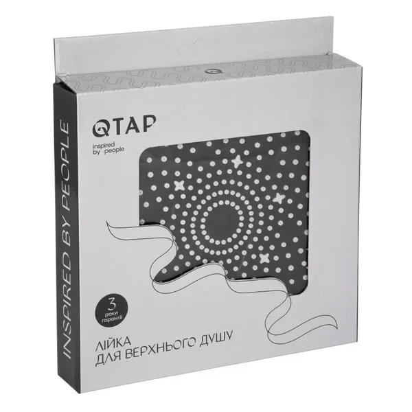 Лійка для верхнього душу Qtap QTHLA107BLM45788 Hlavova з ABS пластику чорна матова, кругла 230 мм (QTHLA107BLM45788)