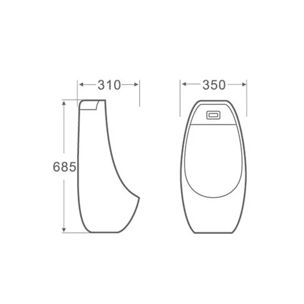 Пісуар підвісний Qtap QT1588102HW Stork керамічний білий з інфрачервоним датчиком автоматичного змиву (QT1588102HW)