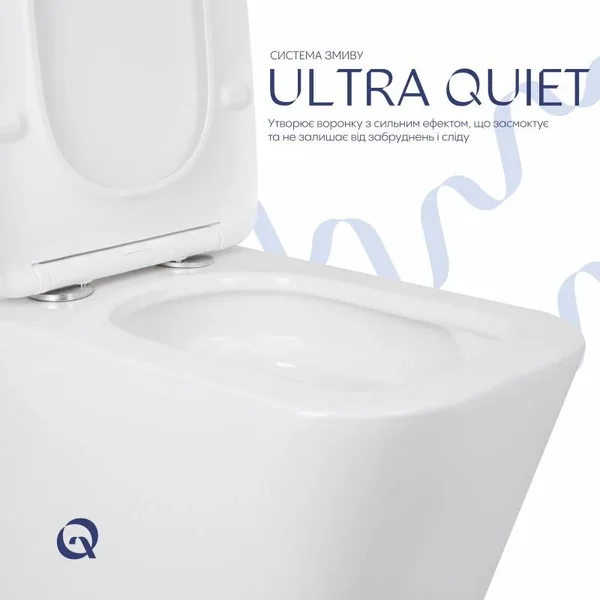Унітаз підлоговий Qtap Tern Ultra Quiet безобідковий з сидінням Soft-Close QT17226003AW White