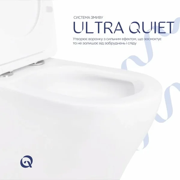 Унітаз-компакт Qtap QT04222168AUQ3W Cardinal Ultra Quiet керамічний білий безобідковий з сидінням Soft-close (QT04222168AUQ3W)