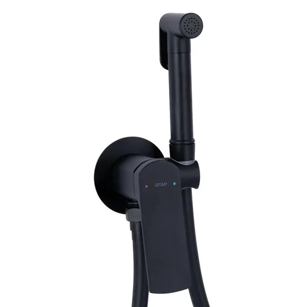 Гигиенический душ со смесителем Qtap Slavonice QTSLA262BLM45917 скрытого монтажа, латунный черный матовый (QTSLA262BLM45917)