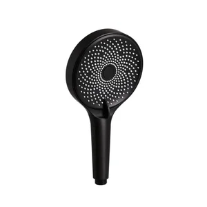 Лійка для ручного душу Qtap Rucni QTRUC125BLM45953 пластикова чорна матова, кругла, 130 мм, 3-режимна (QTRUC125BLM45953)