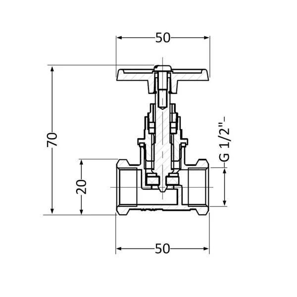 Вентиль латунный SD 15х1/2